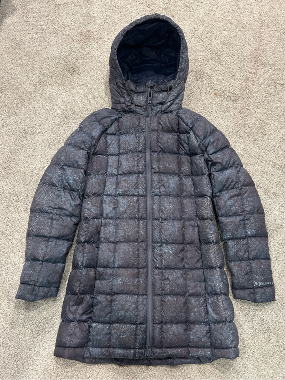 Burton ak Women’s Long Down Puffer Jacket Black Print | S